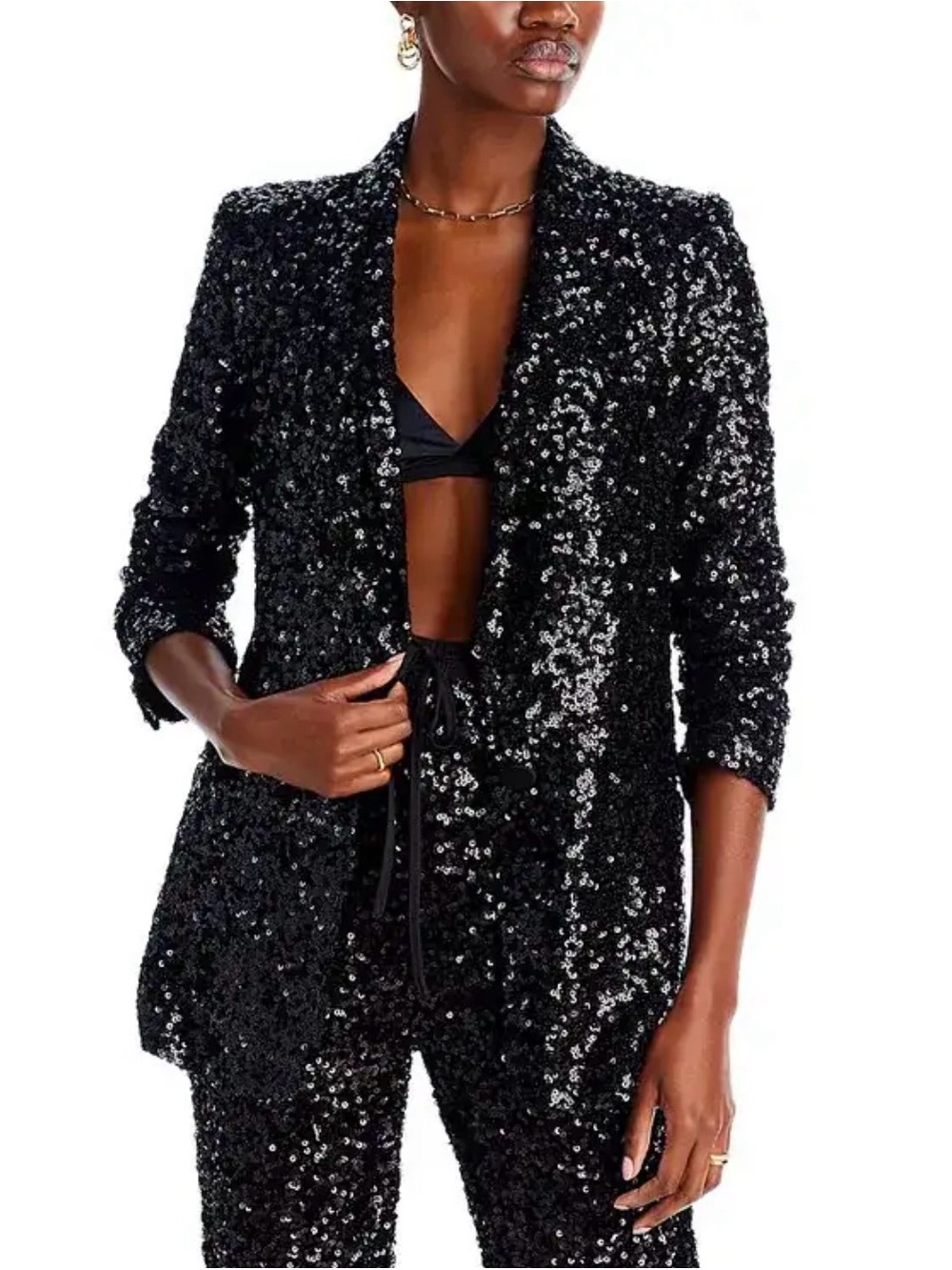 NWT AQUA Bloomingdale’s Black Sequin Blazer Jacket
